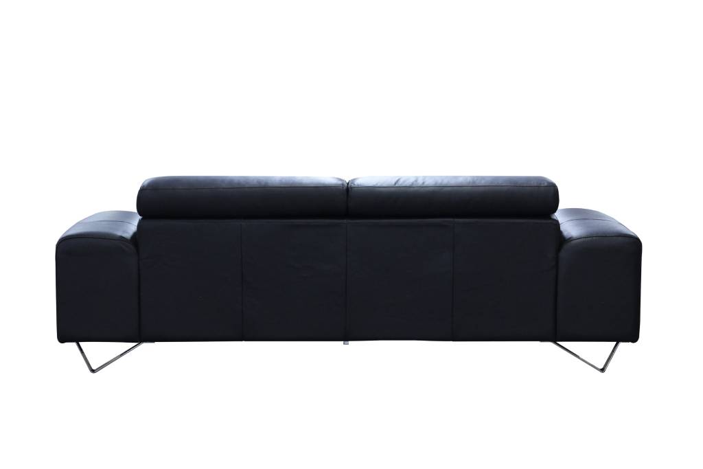 Bellagio 2 Seater Leather Sofa Lounge Black