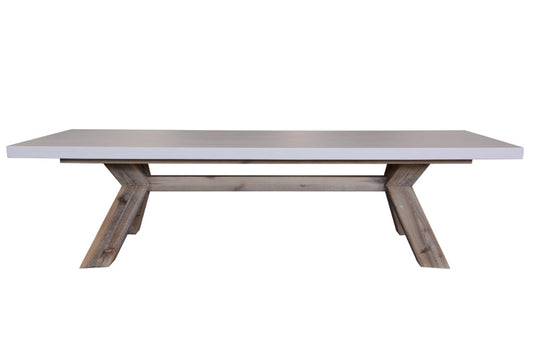 Charleston Concrete Top Coffee Table - White Top