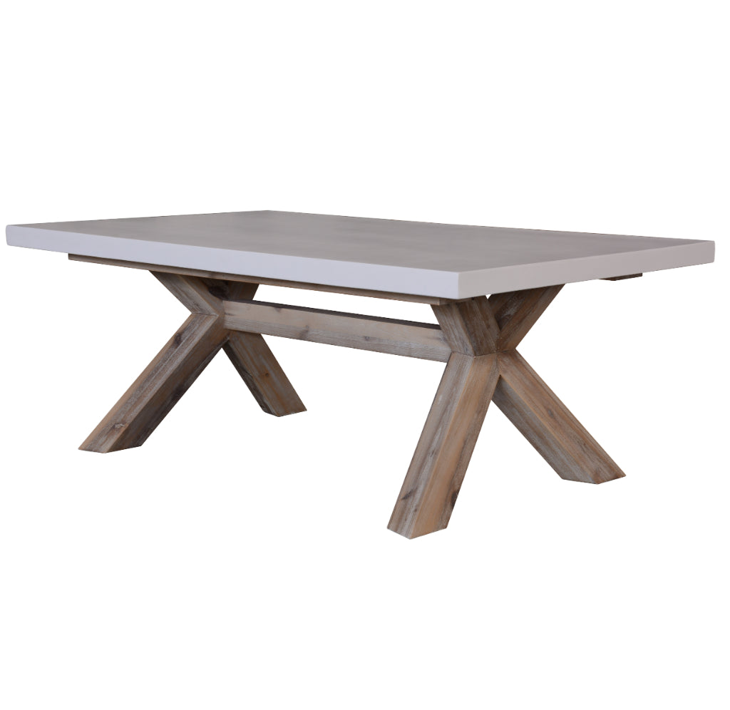 Charleston Concrete Top Coffee Table - White Top