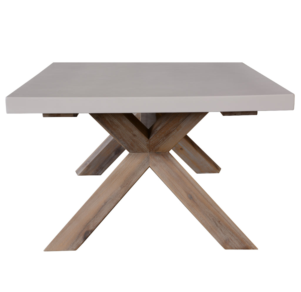 Charleston Concrete Top Coffee Table - White Top