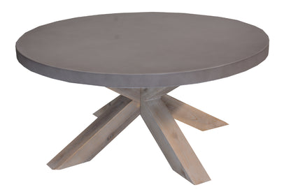 Charleston Concrete Top Round Coffee Table -Grey Top