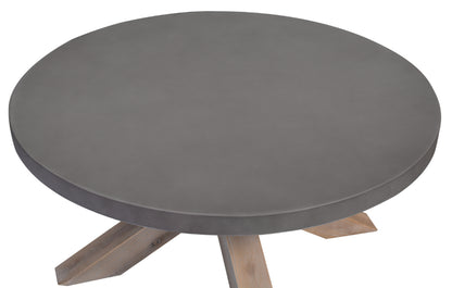 Charleston Concrete Top Round Coffee Table -Grey Top