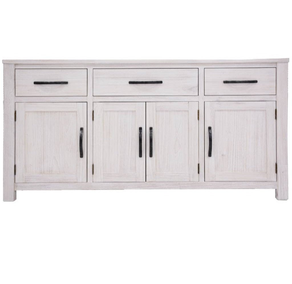 OFFO Florida 166cm 3 Drawer / 4 Door Buffet-White Wash