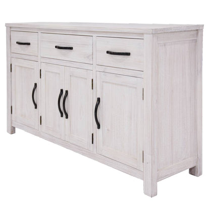 OFFO Florida 166cm 3 Drawer / 4 Door Buffet-White Wash