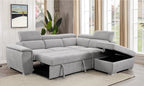 Caprivix Fabric Corner Sofabed With Stroage &Ottoman