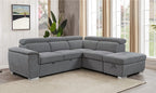 Caprivix Fabric Corner Sofabed With Stroage &Ottoman