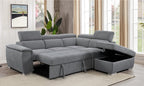 Caprivix Fabric Corner Sofabed With Stroage &Ottoman