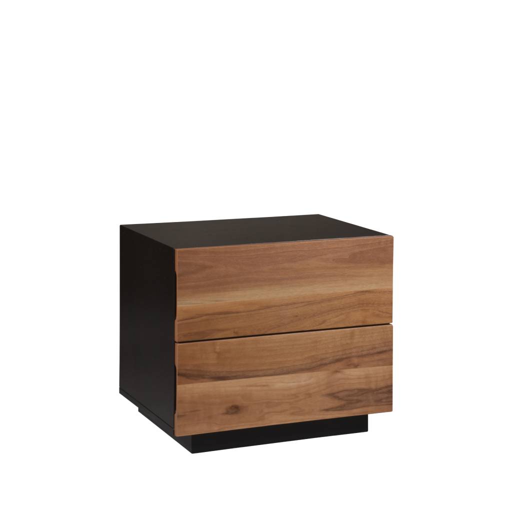 2 Drawers Bedside Table Natural /Walnut