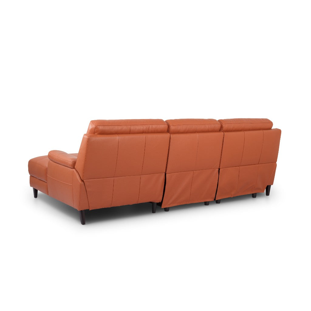 OFFO Garrett Leather 3S WITH 2ERER LHF Chaise -Tan