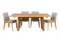 OFFO Galway 200CM Dining Table WITH 6 Pewter Chairs Kit -Natural