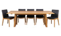 Galvix 240CM Dining Table WITH 8 Black Chairs Kit -Natural