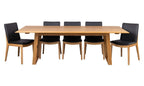 Galvix 240CM Dining Table WITH 8 Black Chairs Kit -Natural