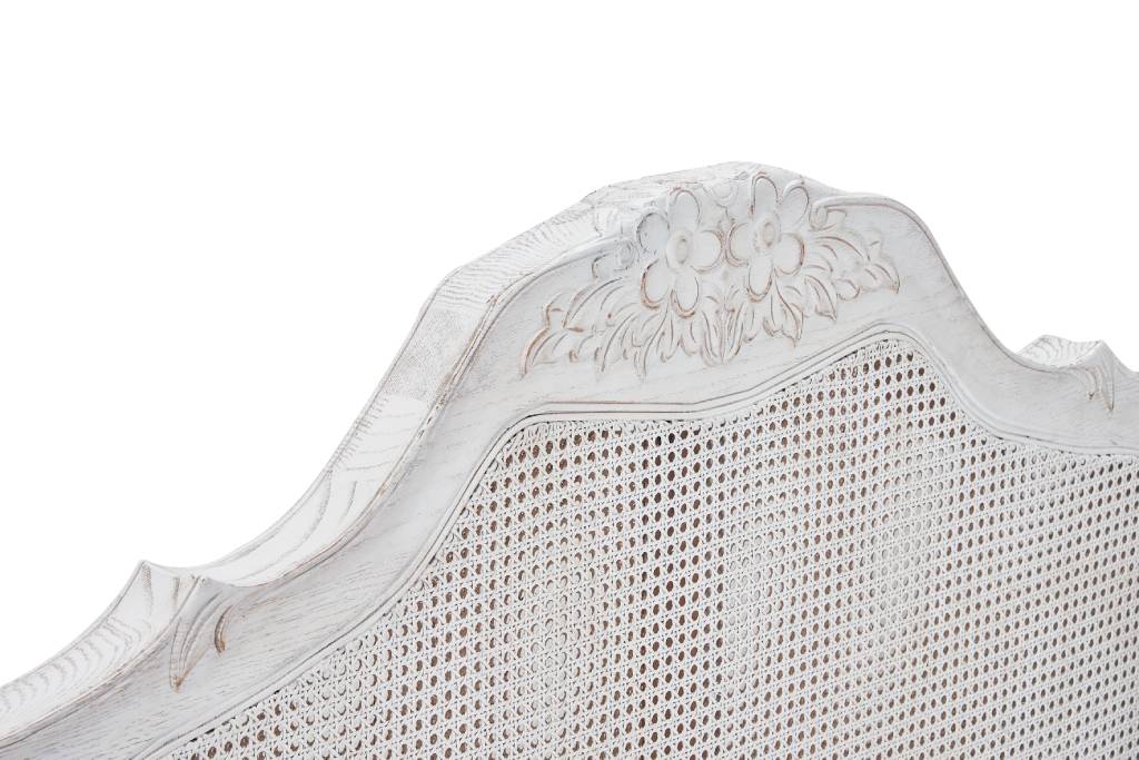 French Provincial Fleur King Bed- Antique White