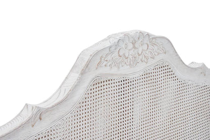 French Provincial Fleur King Bed- Antique White