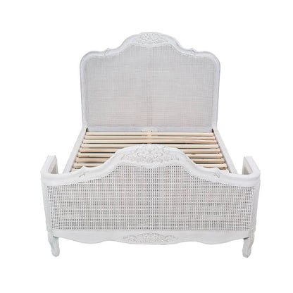 French Provincial Fleur King Bed- Antique White