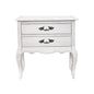 French Provincial Fleur 2 Drawers  Bedside Table Antique White