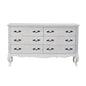 French Provincial Fleur Antique White Dresser & Mirror