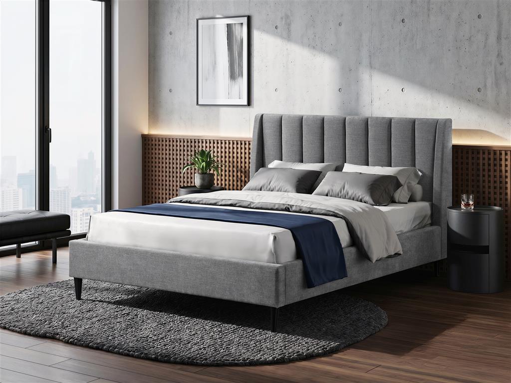 Lisavix Fabric Bed-Grey