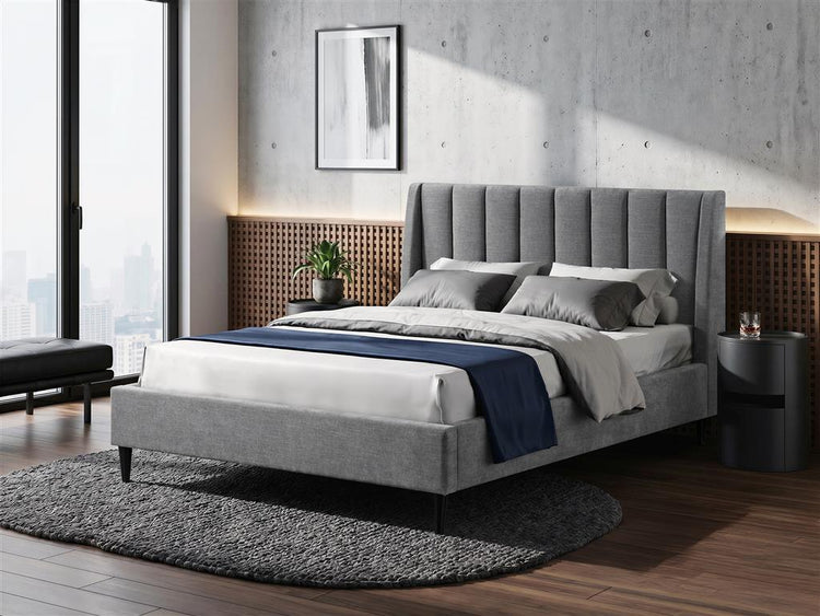 Lisavix Fabric Bed-Grey