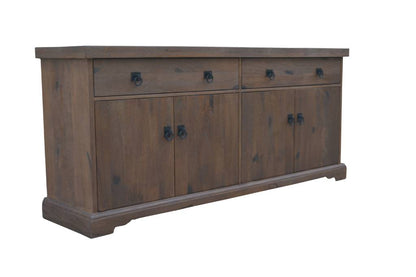 French Provincial Bellevue Mango Wood 180cm 2 Drawer / 4 Door Buffet-Antique Walnut