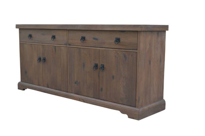 French Provincial Bellevue Mango Wood 180cm 2 Drawer / 4 Door Buffet-Antique Walnut