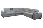 Byrovix Fabric Corner Modular Lounge W/2 END Electric Recliner-451 Light Grey