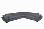 Byrovix Fabric Corner Modular Lounge W/2 END Electric Recliner-Dark Grey
