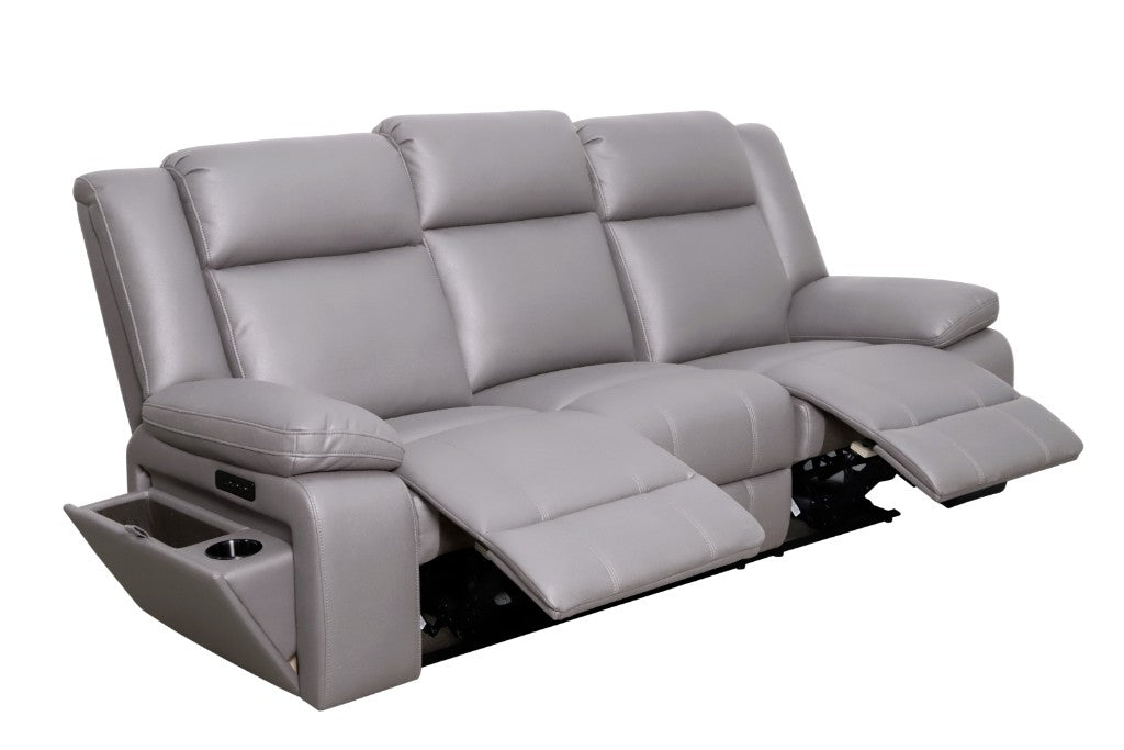 Coopvix Dual Motor Electric Recliner Abby Fabric Lounge-Light Grey