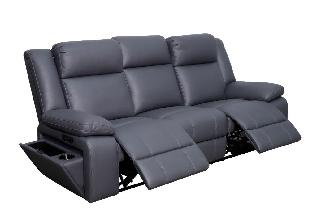 Coopvix Dual Motor Electric Recliner Abby Fabric Lounge-Charcoal