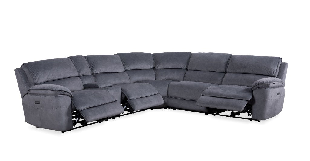 Mempvix Electric Recliner Fabric Corner Modular Lounge-Shadow