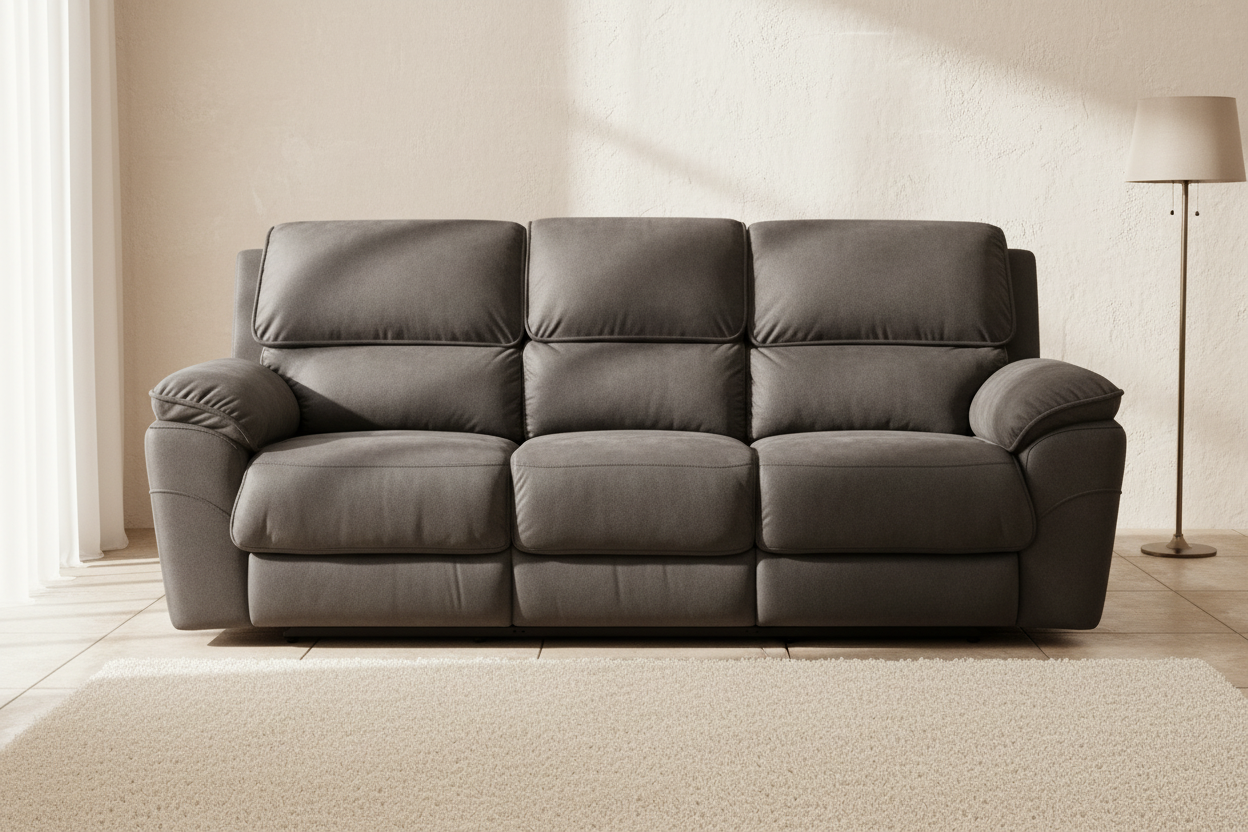 Mempvix Single Motor Electric Recliner Suave Fabric Lounge -Shadow