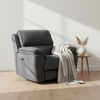 Mempvix Single Motor Electric Recliner Suave Fabric Lounge -Shadow