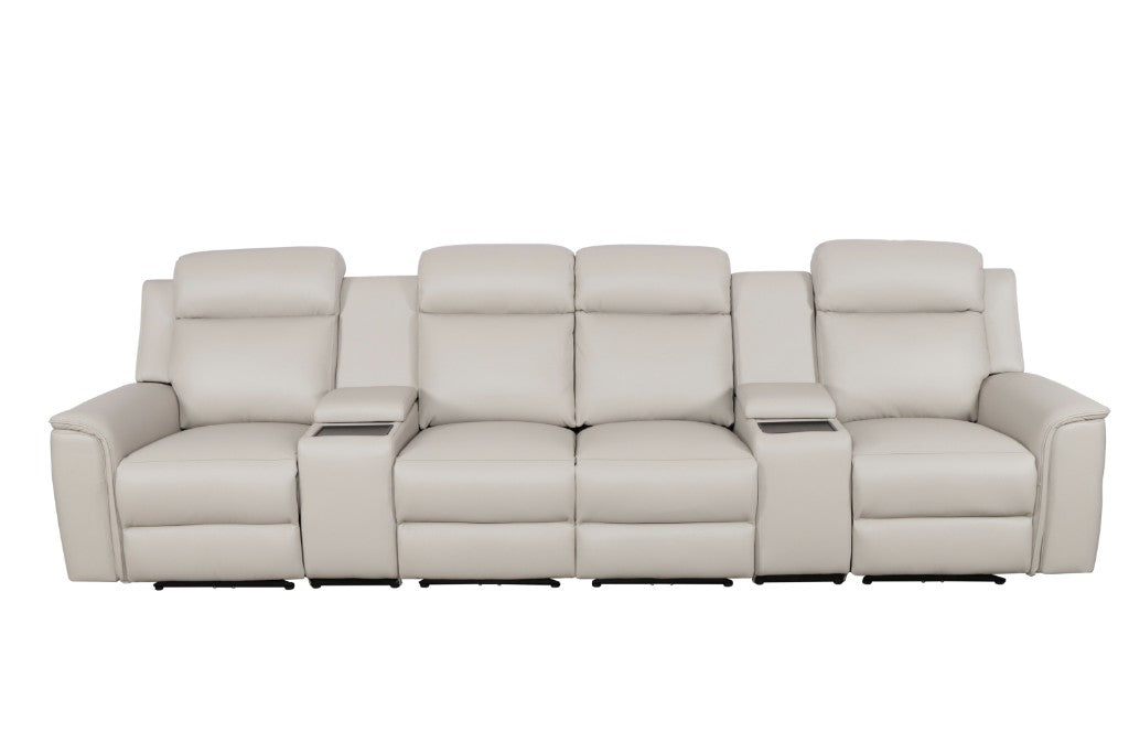 Newsvix Full Leather Dual Motor Electric Recliner Lounge
