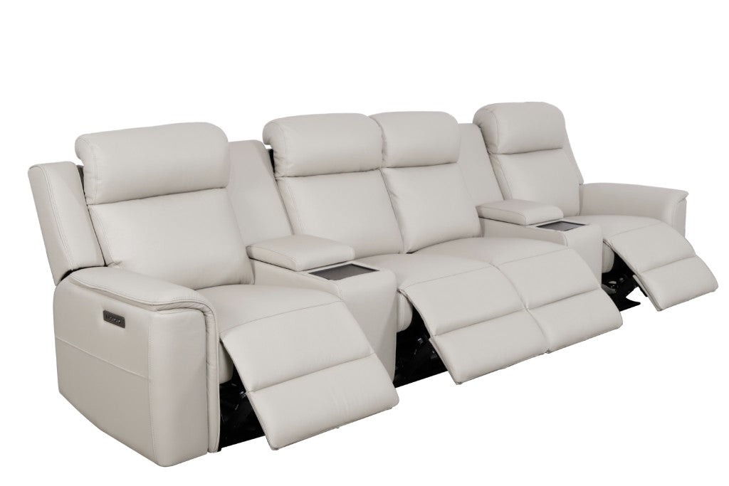Newsvix Full Leather Dual Motor Electric Recliner Lounge
