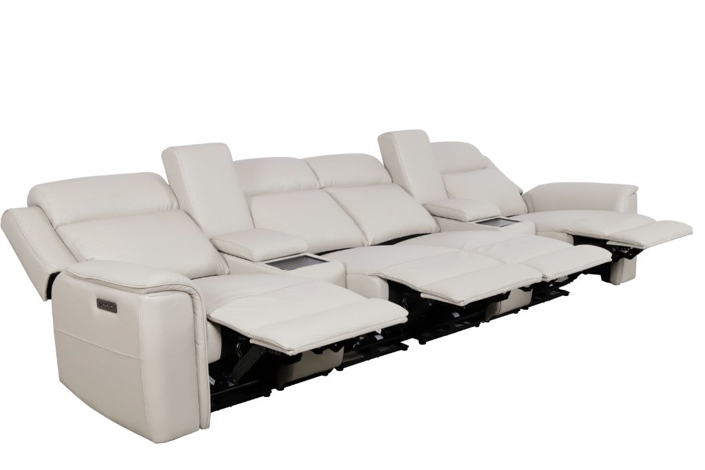 Newsvix Full Leather Dual Motor Electric Recliner Lounge