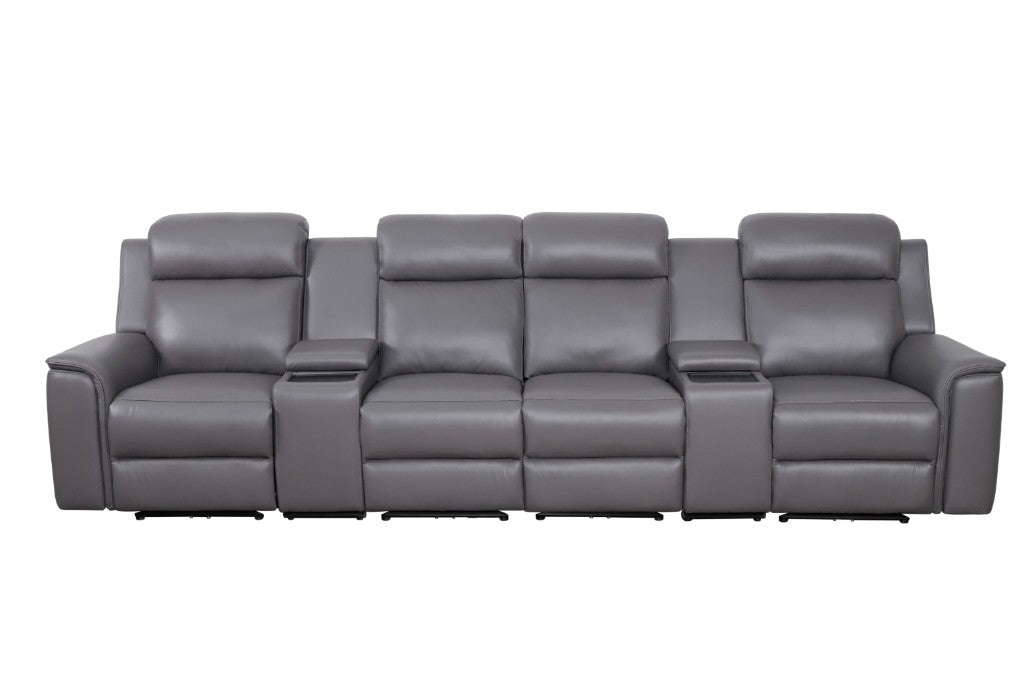 Newsvix Full Leather Dual Motor Electric Recliner Lounge