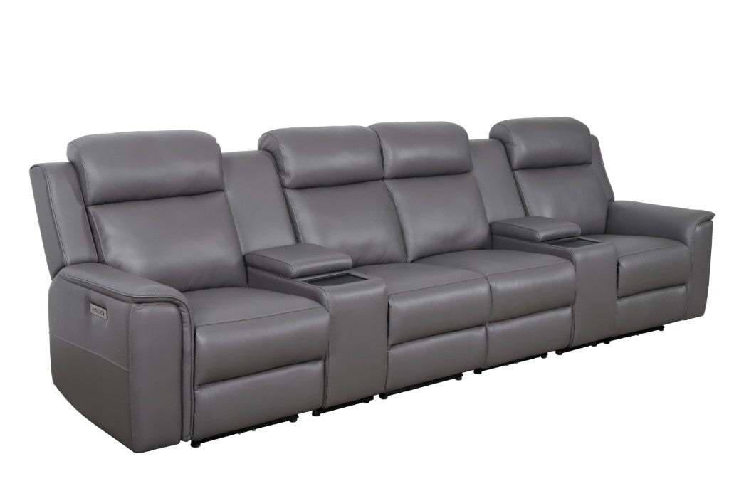 Newsvix Full Leather Dual Motor Electric Recliner Lounge