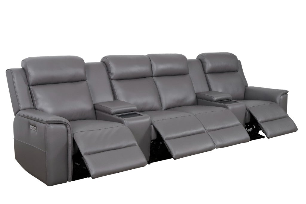 Newsvix Full Leather Dual Motor Electric Recliner Lounge