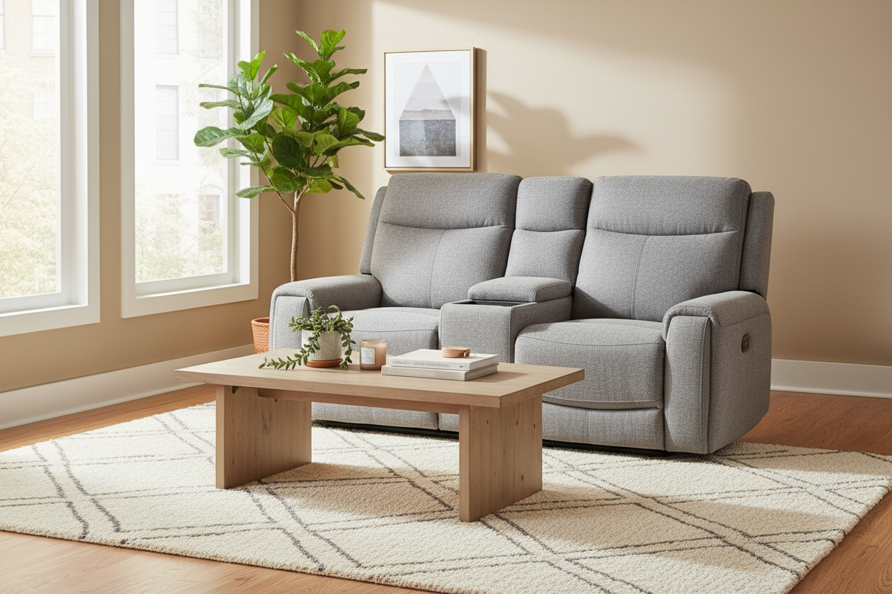 Regevix Fabric Dual Motor Electric Recliner Lounge -Tone Grey