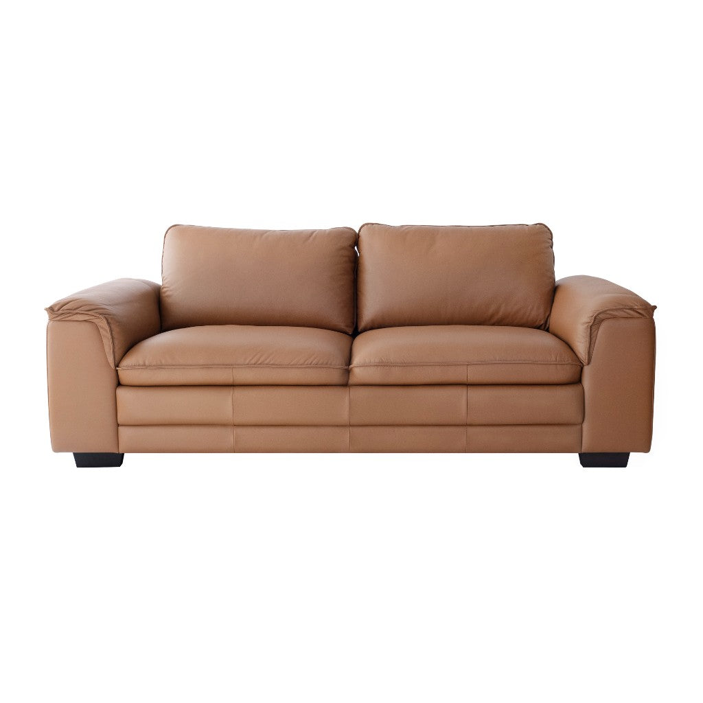 Westvix Full Leather Wide Armrest Lounge – Lido Cognac