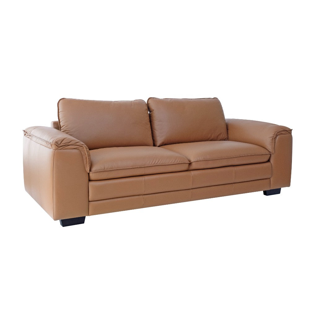 Westvix Full Leather Wide Armrest Lounge – Lido Cognac