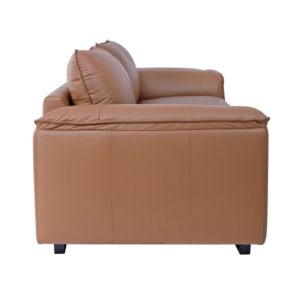 Westvix Full Leather Wide Armrest Lounge – Lido Cognac