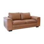 Westvix Full Leather Wide Armrest Lounge – Lido Cognac