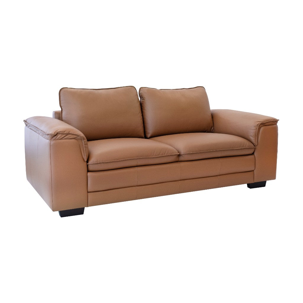 Westvix Full Leather Wide Armrest Lounge – Lido Cognac