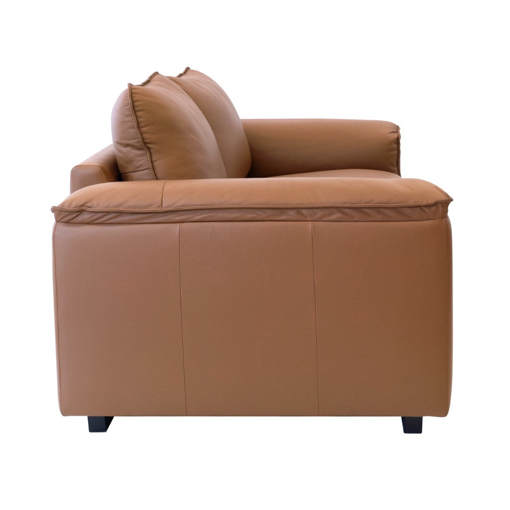 Westvix Full Leather Wide Armrest Lounge – Lido Cognac
