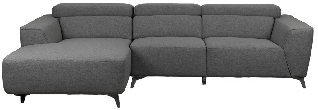 Blake Fabric 2.5 Seater Left Hand Chaise Sofa- Graphite