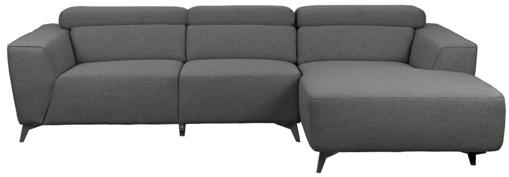 Blake Fabric 2.5 Seater Right Hand Chaise Sofa- Graphite