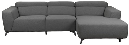 Blake Fabric 2.5 Seater Right Hand Chaise Sofa- Graphite