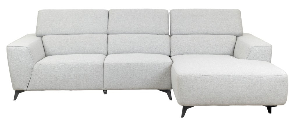 Blake Fabric 2.5 Seater Right Hand Chaise Sofa- Mist