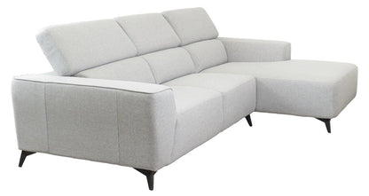 Blake Fabric 2.5 Seater Right Hand Chaise Sofa- Mist